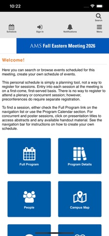 AMS Fall 2026 Eastern iPhone screenshot