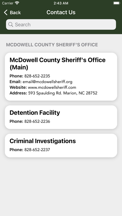 McDowell County Sheriff Screenshot