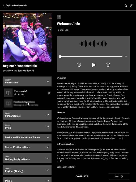 Country Swing Online iPad screenshot 3 - Education app