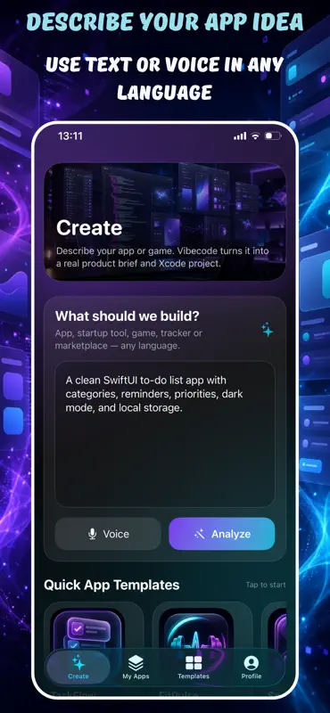 Vibecode: AI App Builder screenshot 1 of 8
