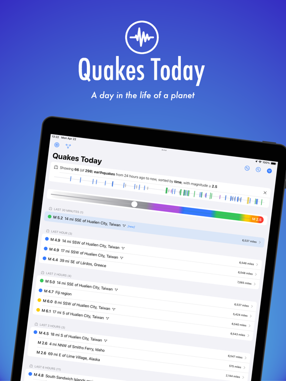 Quakes Today iPad screenshot 3 - Utilities app