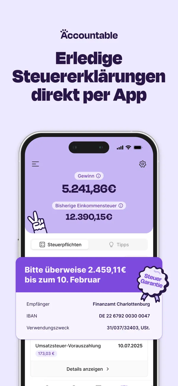Accountable für Selbstständige Screenshot 5