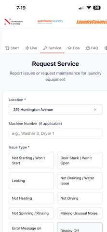 LaundryConnect Live iPhone screenshot