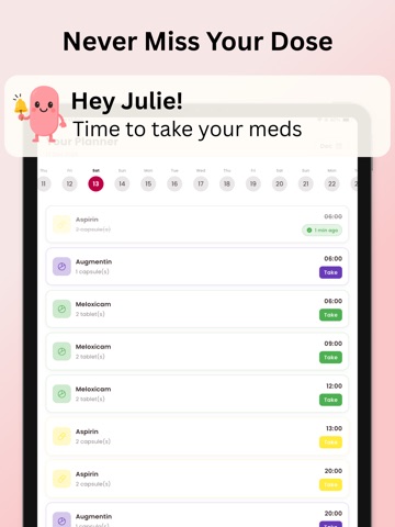 Medication Tracker - Pillzy iPad screenshot