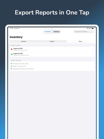 Inventory: Product Tracker App iPad screenshot