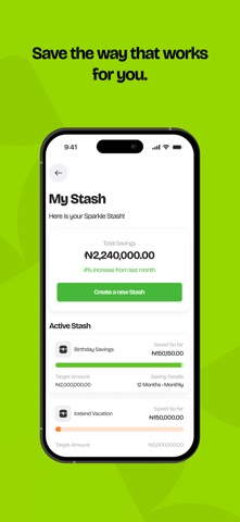 Sparkle – A Lifestyle Bank iPhone screenshot