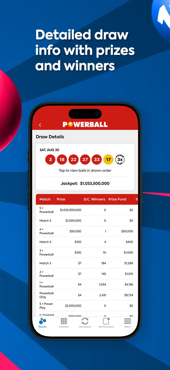 Screenshot #3 pour DC Lottery Results