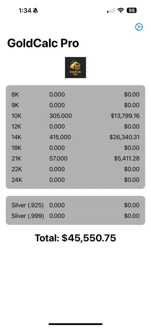 GoldCalculator Pro screenshot 3