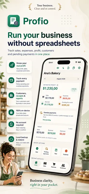 Profio: Livro Caixa e Vendas screenshot 1 of 7
