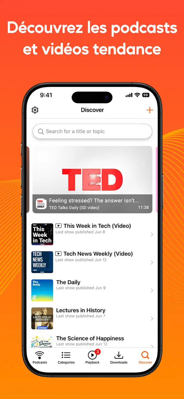 Screenshot #2 pour Podcast Player - Video & RSS