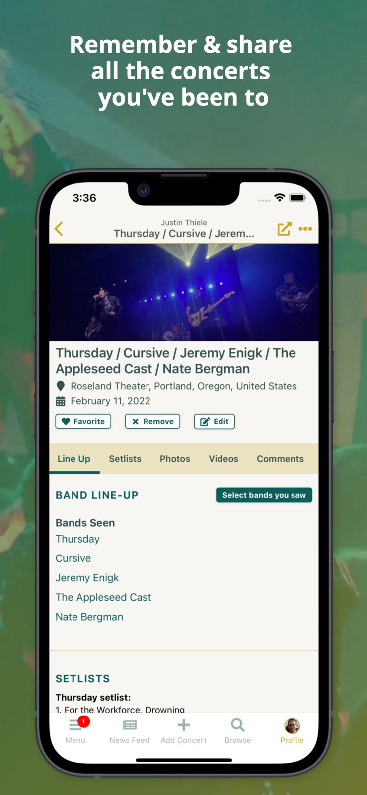 Concert Archives iphone screenshot 11