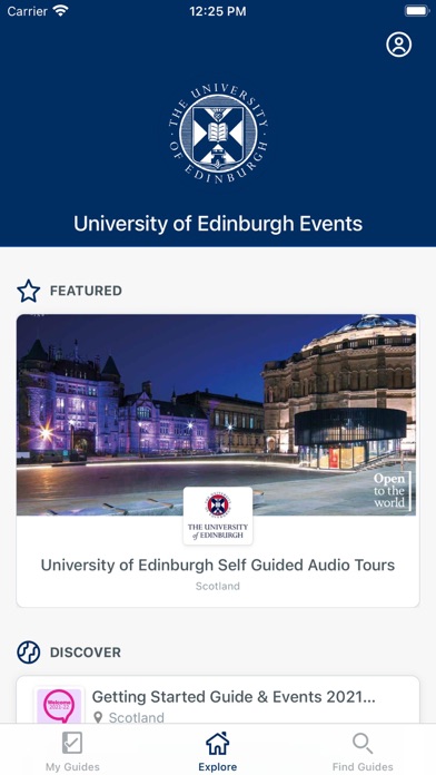 University of Edinburgh Events Screenshot
