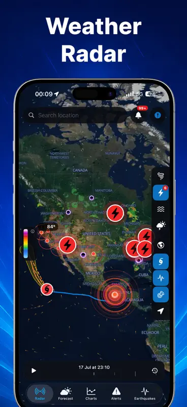天気予報 - うぇざーにゅーす・あまぐもレーダー・地震速報 screenshot 1 of 9