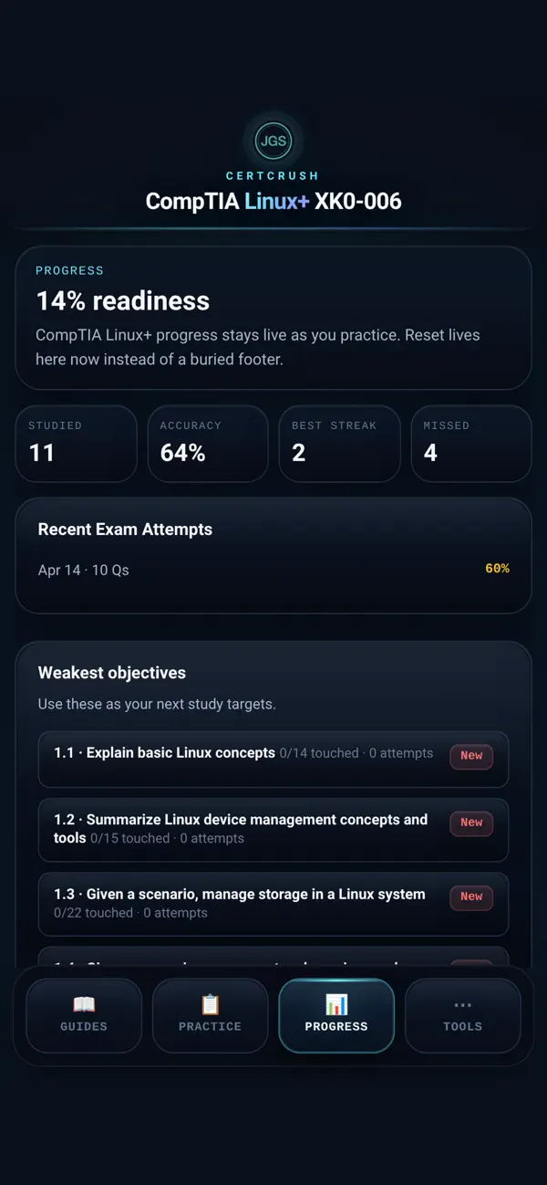 Screenshot #2 pour CertCrush: Linux+ XK0-006