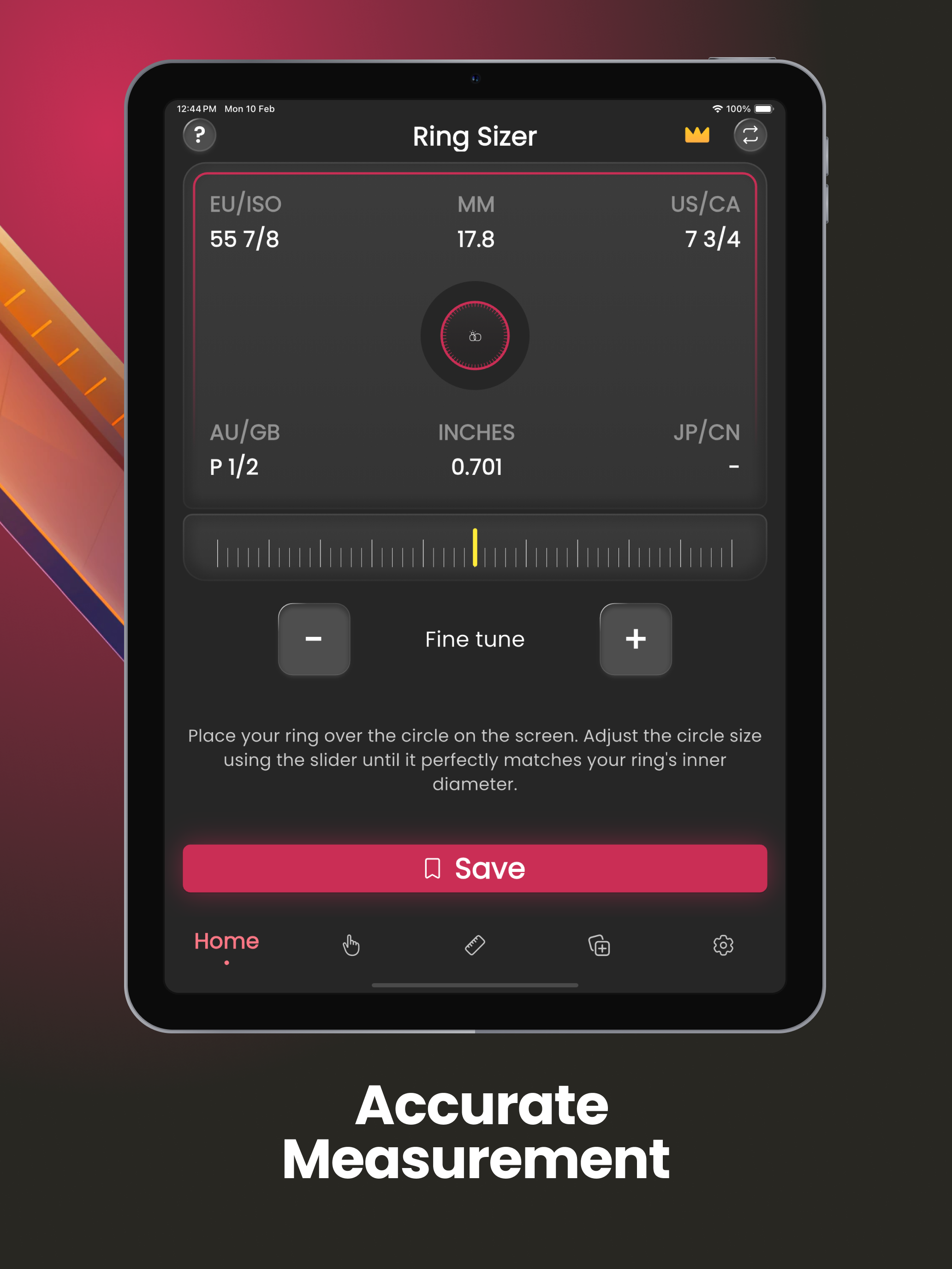 Ring Sizer Tool - Ring Measure