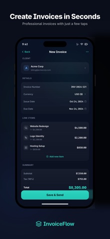InvoiceFlow - Invoice Maker Screenshot 1 of 4