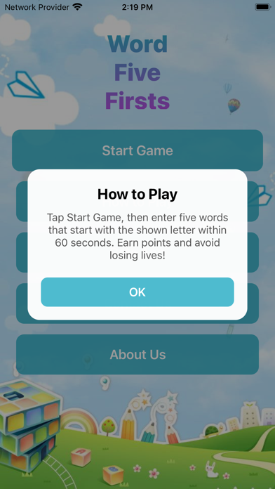 Word Five Firsts Screenshot