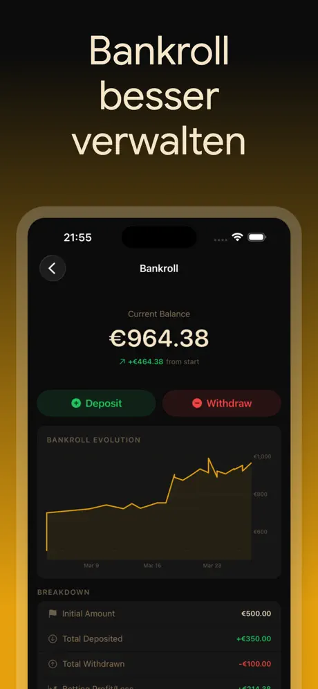 BetLog — Sportwetten Tracker — iPhone-Screenshot 3