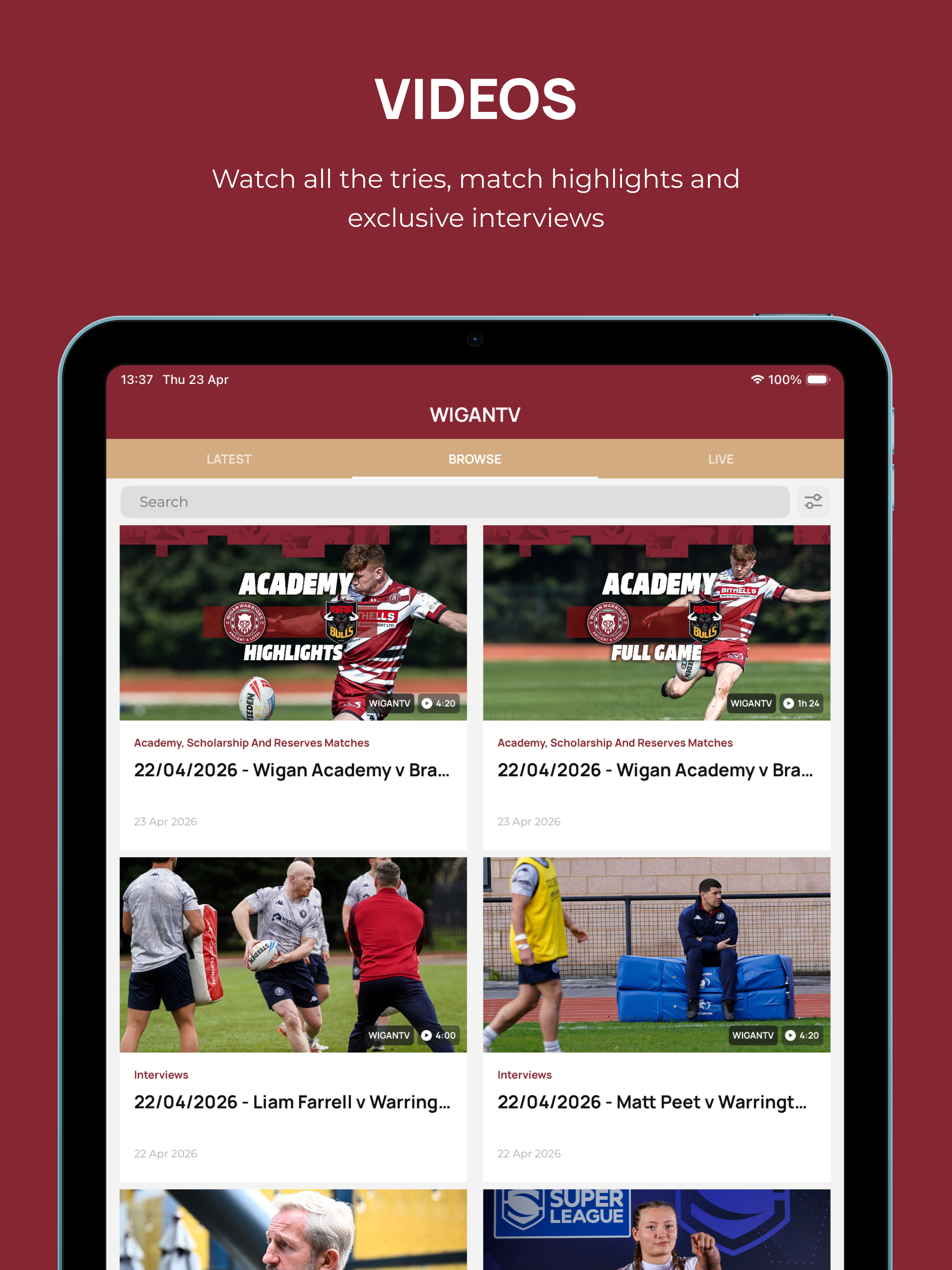 Wigan Warriors Official App screenshot 13