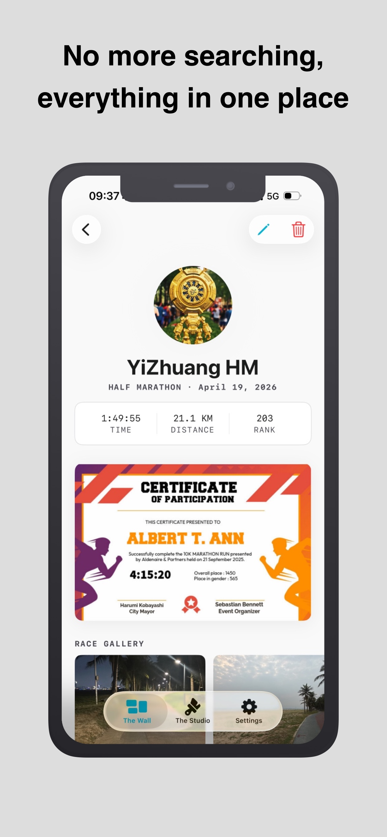 TrophyWall: Race & Medal Vault screenshot 3