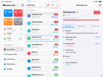Domains.Land - Domain Manager iPad screenshot