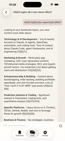 xmark: chat your X bookmarks screenshot