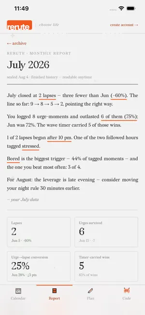 rerute — private recovery log screenshot 1