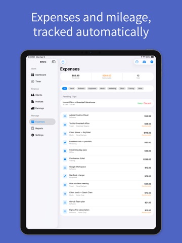 Billora - Freelance Tracker iPad screenshot