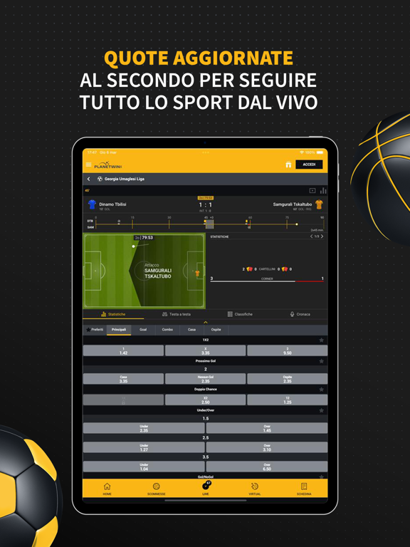 Planetwin365 Scommesse Sport iPad screenshot 3