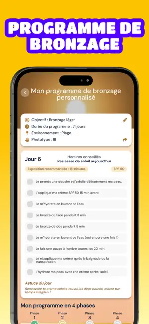 Indice UV : Bronzage & Soleil iPhone screenshot 4