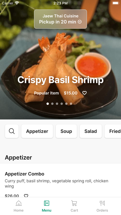 Jaew Thai Cuisine iPhone screenshot 2 - Food & Drink app