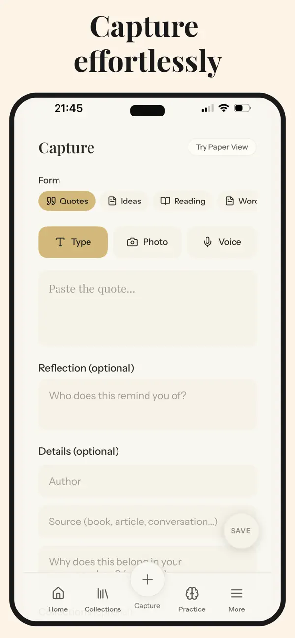 Screenshot #3 pour Commonplace: Notebook