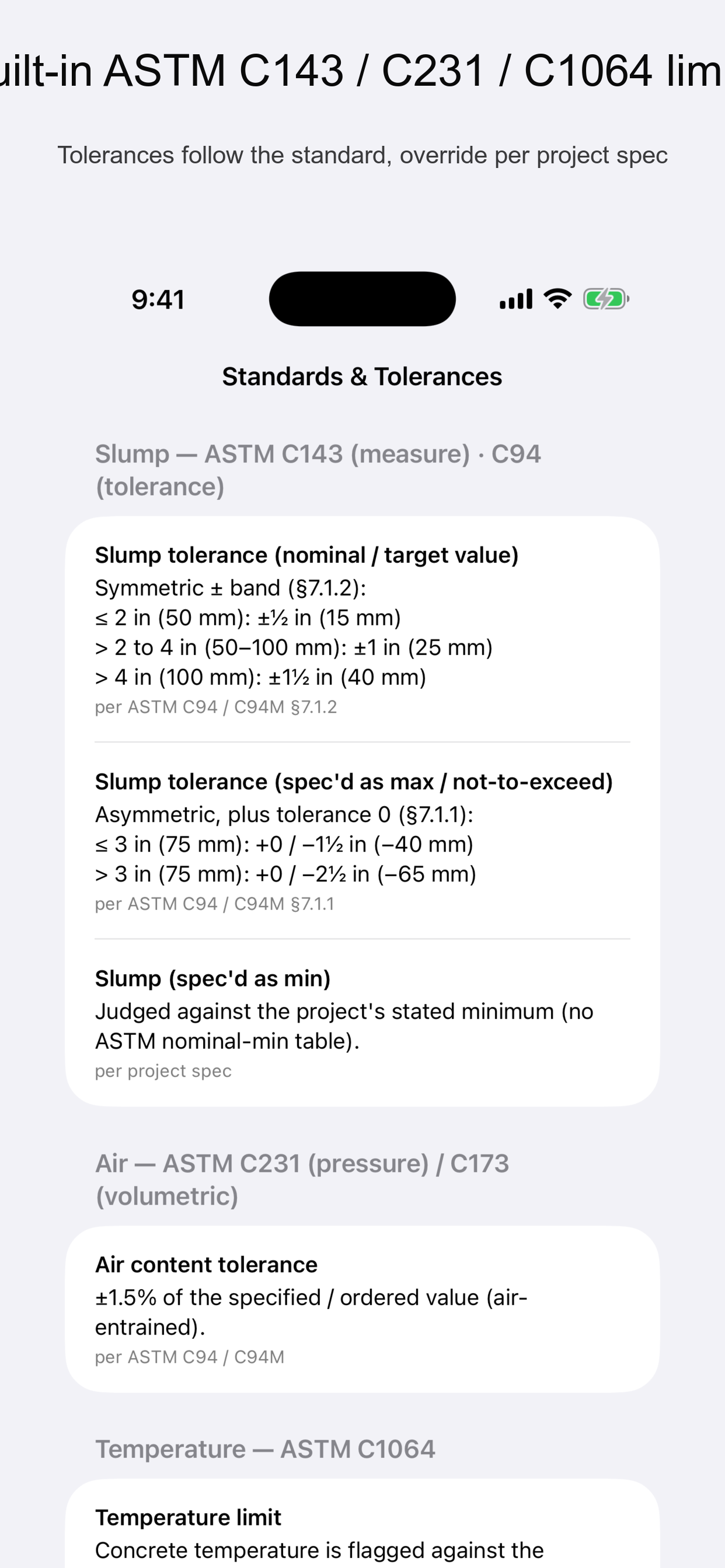 PourLog: Concrete Test Log screenshot 4