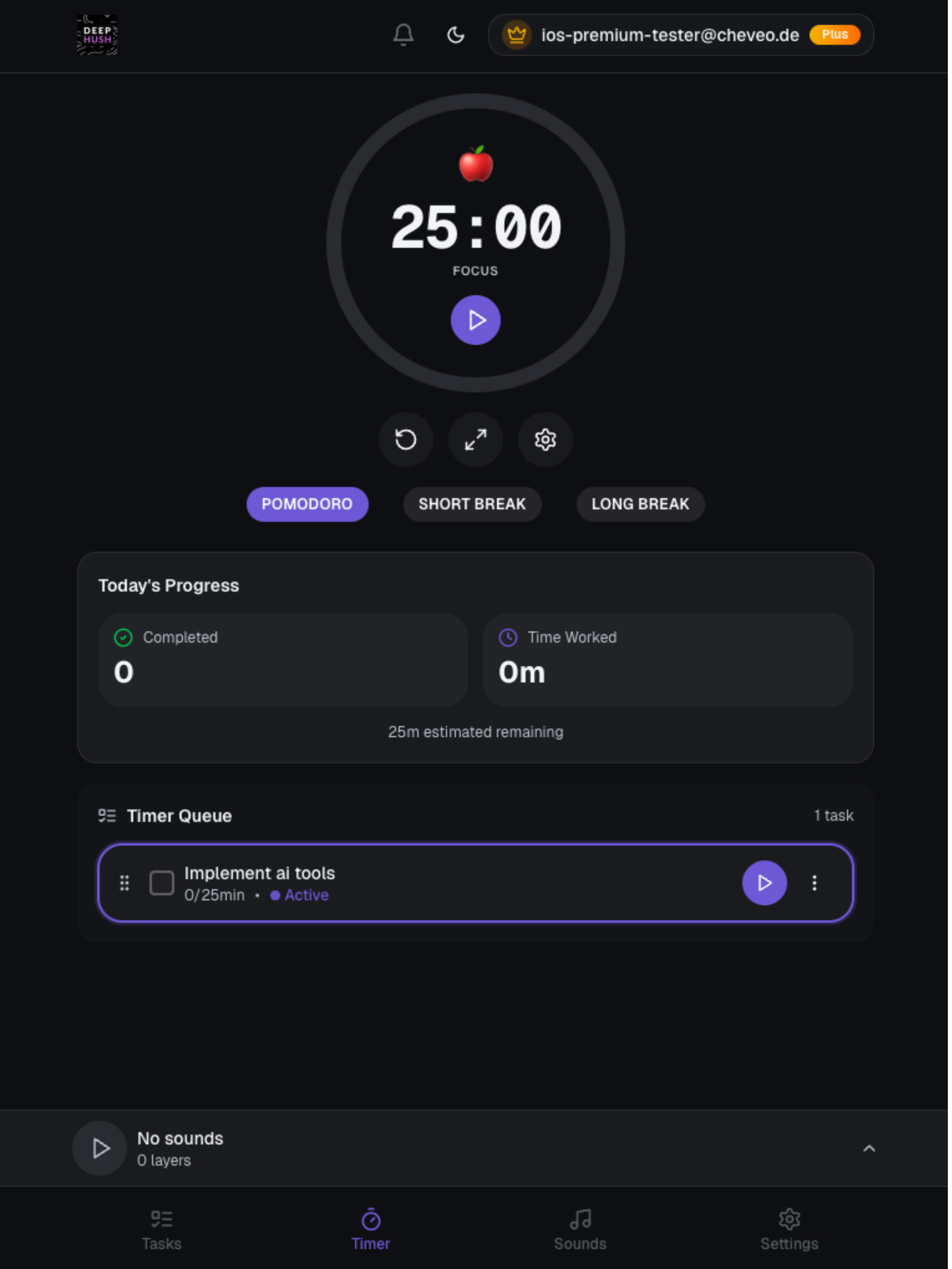 DeepHush: ADHD Focus Timer