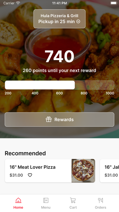 Hula Pizzeria & Grill iPhone screenshot 1 - Food & Drink app