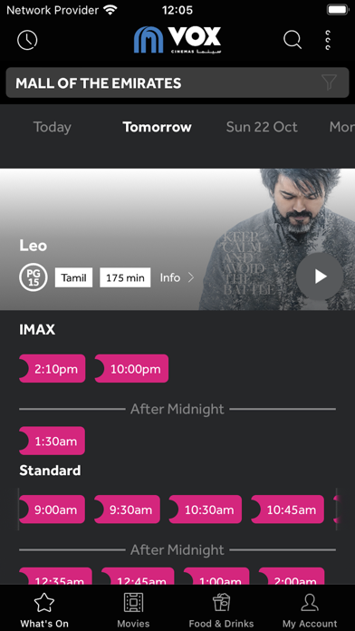 VOX Cinemas App Screenshot