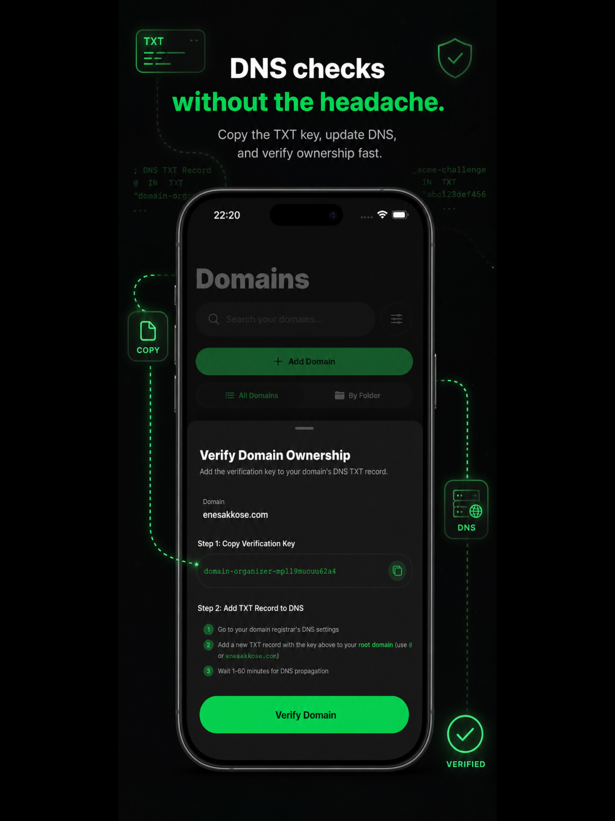 Domain Organizer: Tracker
