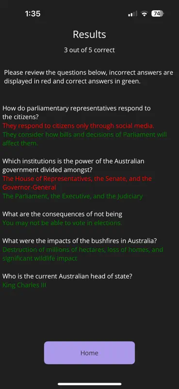 Aussie Citizenship Quiz screenshot 6 of 6