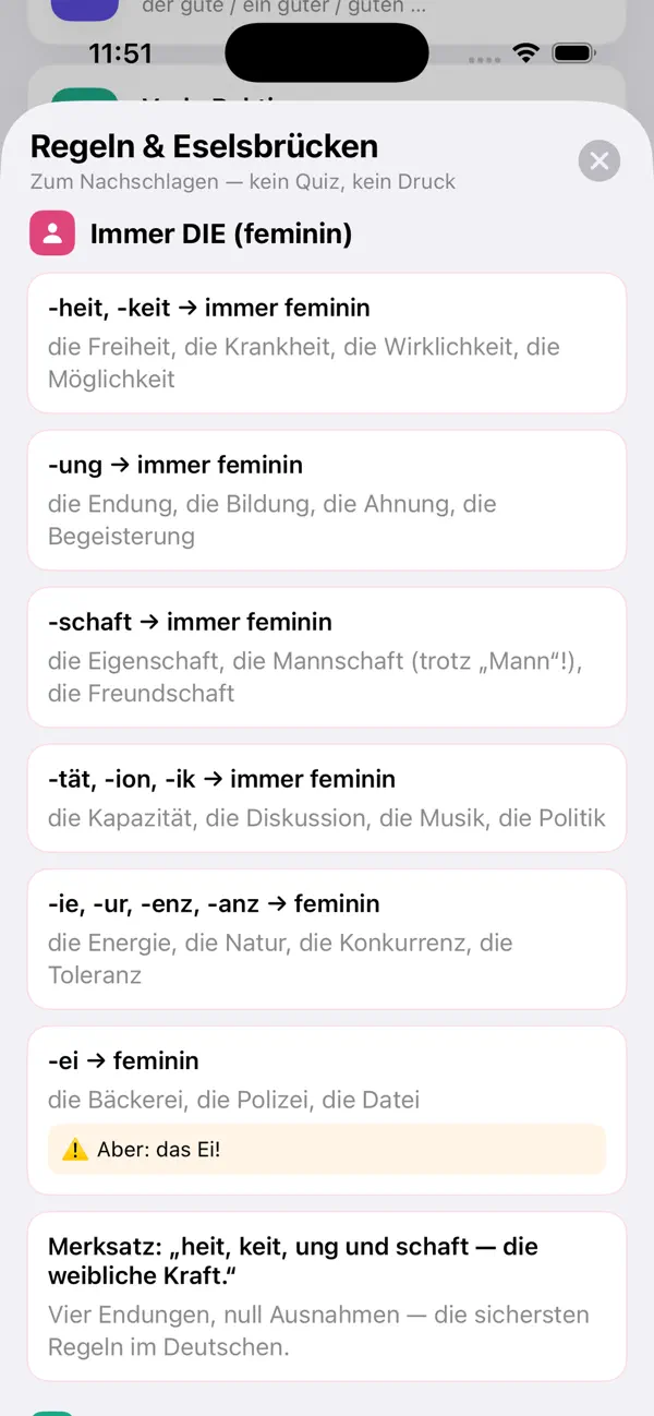 Screenshot #3 pour Artikel, Kasus & Satzbau