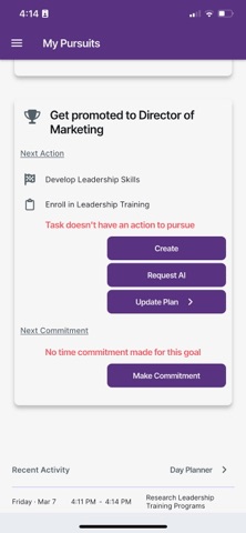 PursuitPal Goal Copilot screenshot