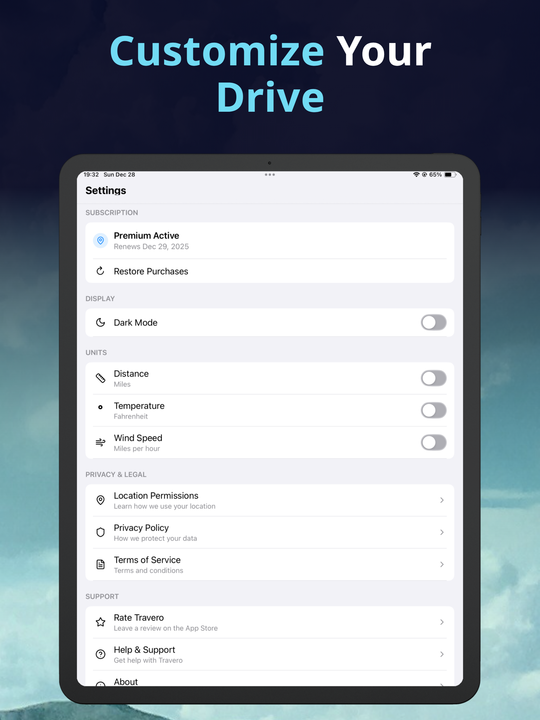 Drive Weather Forecast Travero