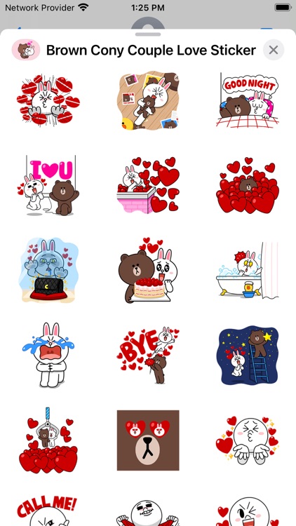 Brown Cony Couple Love Sticker screenshot-3
