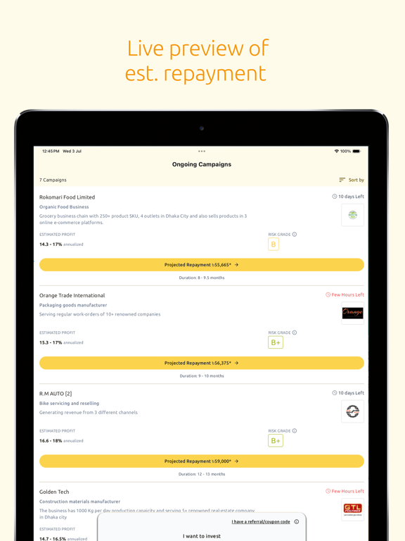 biniyog.io iPad screenshot 3 - Finance app