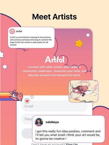 Artfol: AI-Free Art Community iPad screenshot