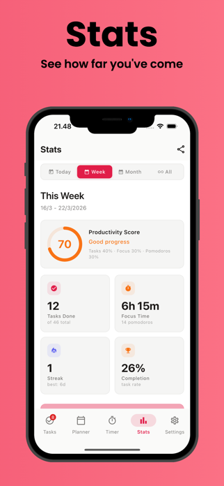 DayStack: Todo & Pomodoro Screenshot 4 of 6