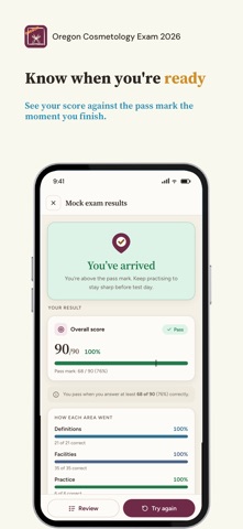 Oregon Cosmetology Exam 2026 iPhone screenshot