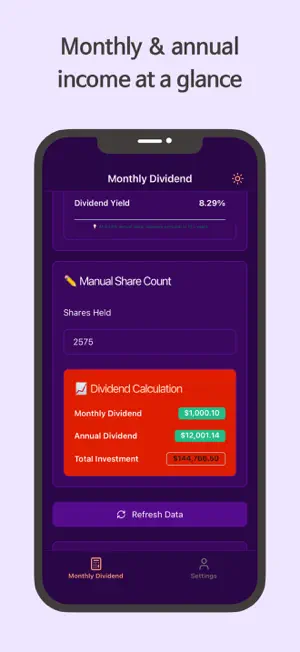Monthly Dividend: ETF Calc screenshot 4