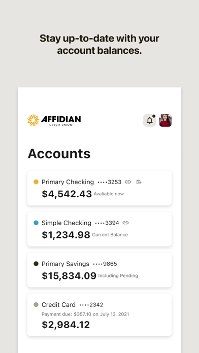 Affidian Credit Union Screenshot
