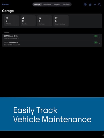 AutoFleet Maintenance Tracker iPad screenshot