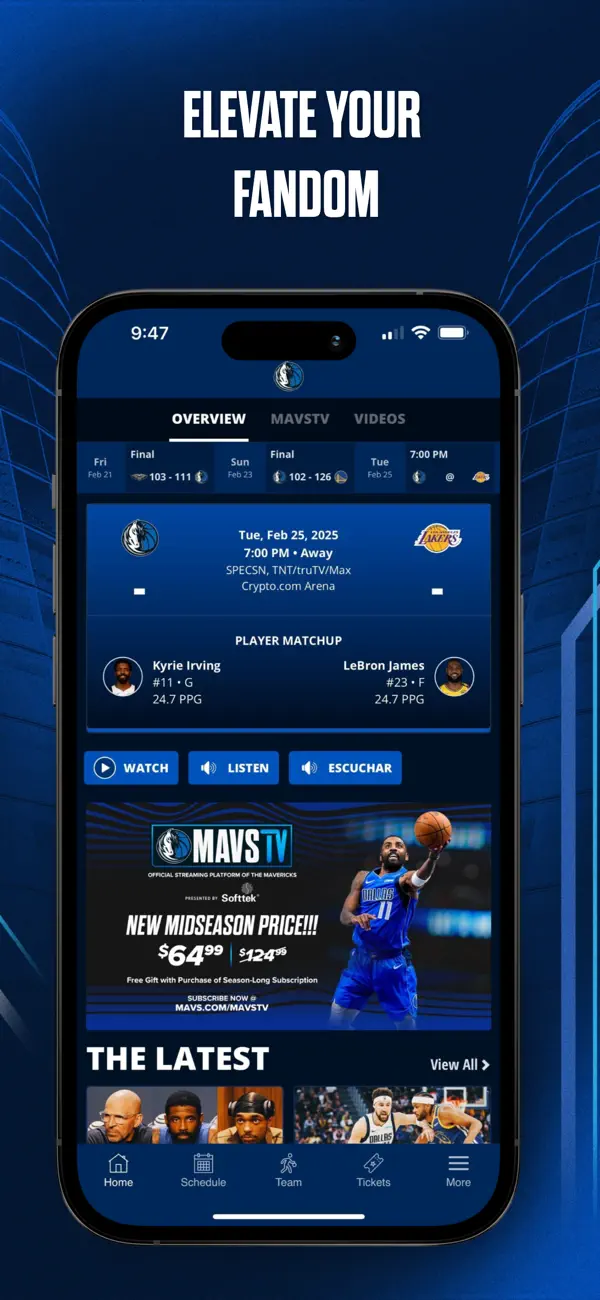 Screenshot #2 pour Dallas Mavericks Official